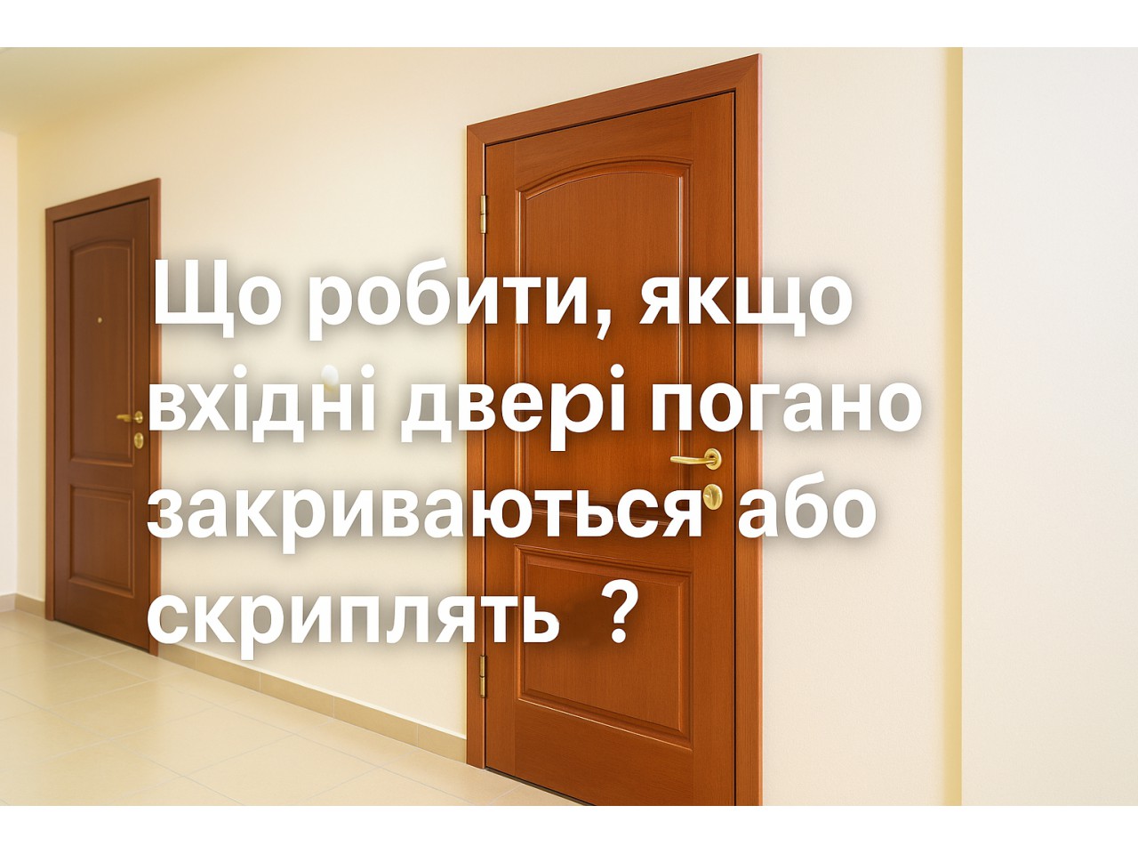 Що робити, якщо вхідні двері погано закриваються або скриплять?
